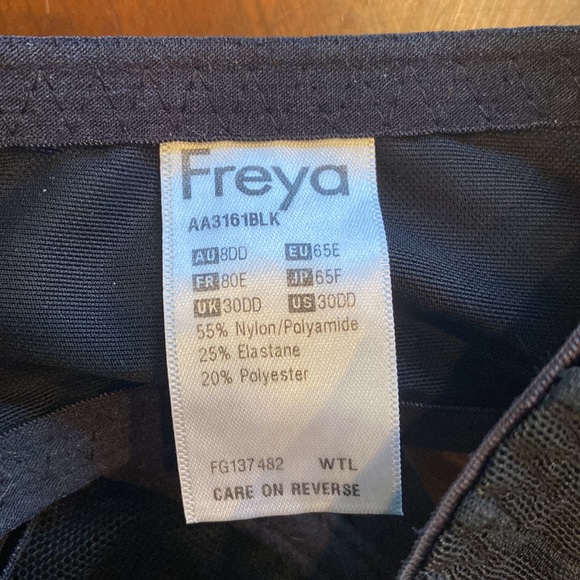 Freya Cameo High Apex Plunge Underwire Bra in Black US 30DD - Picture 4 of 4